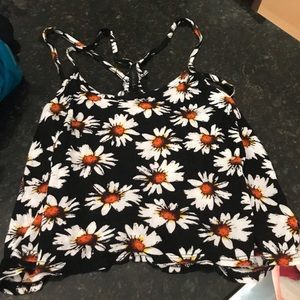 Sunflower print crop top